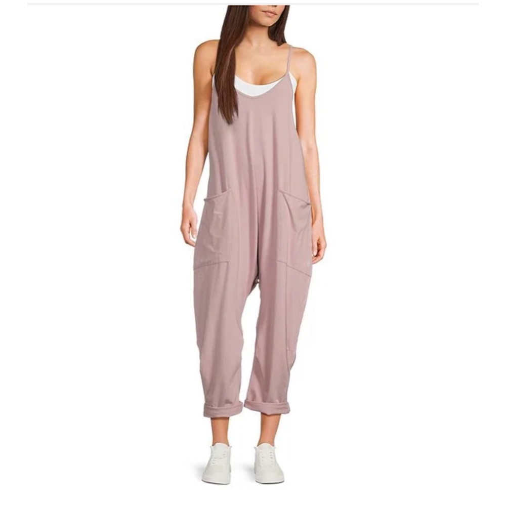 Free people movement scoop neck ankle length patch pocket Hot shot onesie